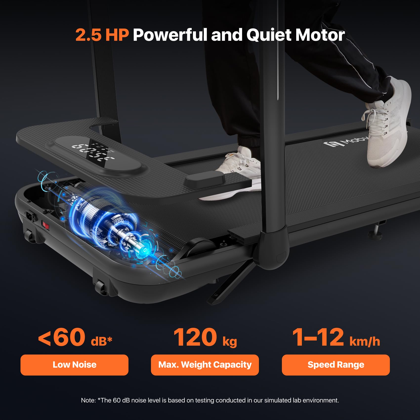 Mobvoi Home Treadmill SE 3 in 1 Foldable Treadmill for Home Walking Pad 2.5 HP Compact Portable folding Under Desk Running Machine with Remote Control LED Display for Home Office 12 km/h