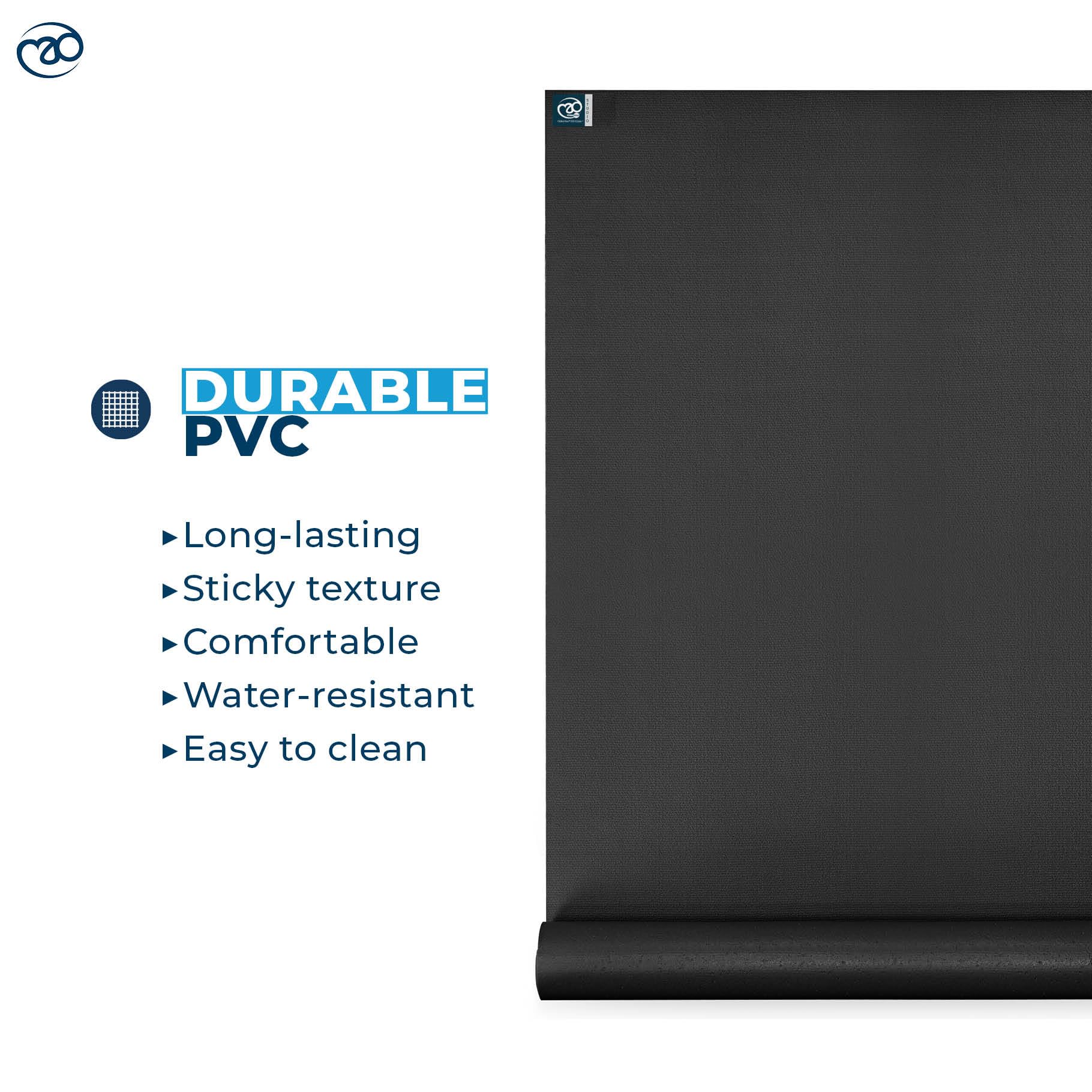 Yoga-Mad Studio Yoga Mat | Extra Long 220cm Length | 80cm Width | Non Slip High Density Exercise Mat | Used for Pilates, Yoga, Stretching, Home