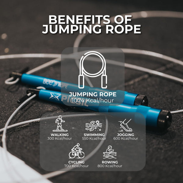 PICSIL BEE High Speed Skipping Rope, Light Rope Made of Aluminum, Just 7.4 Ounces, Self-Adjusting Rope System, Cross Training, Boxing, Fitness,