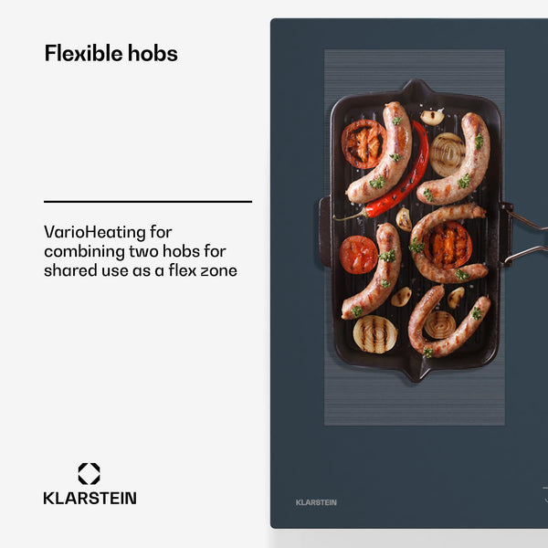 Klarstein Induction Hob, 7000W Electric Hobs Induction Cooker, 4 Ring Electric Pan Hob, Built-In Table Top Cookers w/ 4 Hobs, Touch Control, Inductions Heater Cooktops, Hot Plates for Cooking
