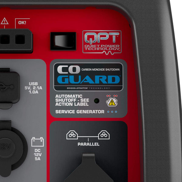 Briggs & Stratton 030801 Petrol Portable Inverter Generator PowerSmart Series P2400, 2400 Watt/1800 Watt Clean Power, Ultra Quiet and Lightweight , Grey