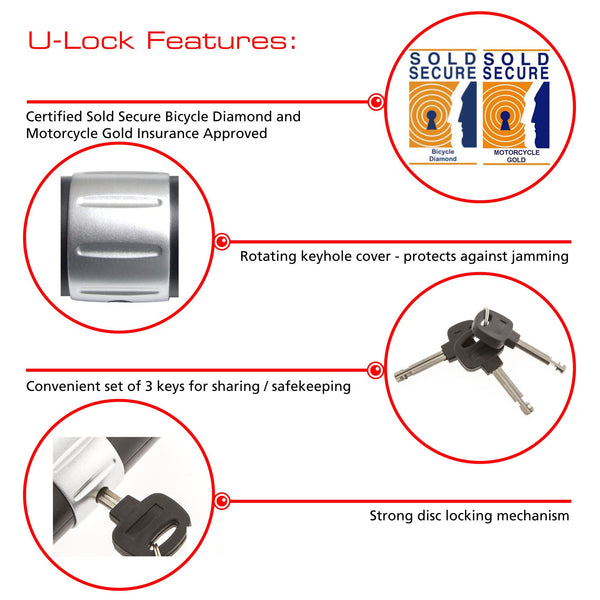 Burg Wachter 1M Sold Secure Lock and Ground Anchor Kit Bike Lock, Black