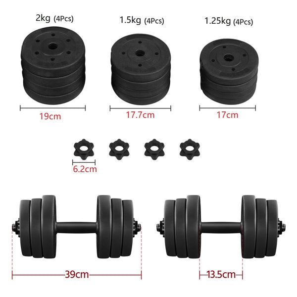 Yaheetech 30KG/25KG/20KG/15KG Adjustable Dumbbells Weight Lifting Training Set Dumbbells Set (sold as a pair) Home Gym Fitness for Men/Women