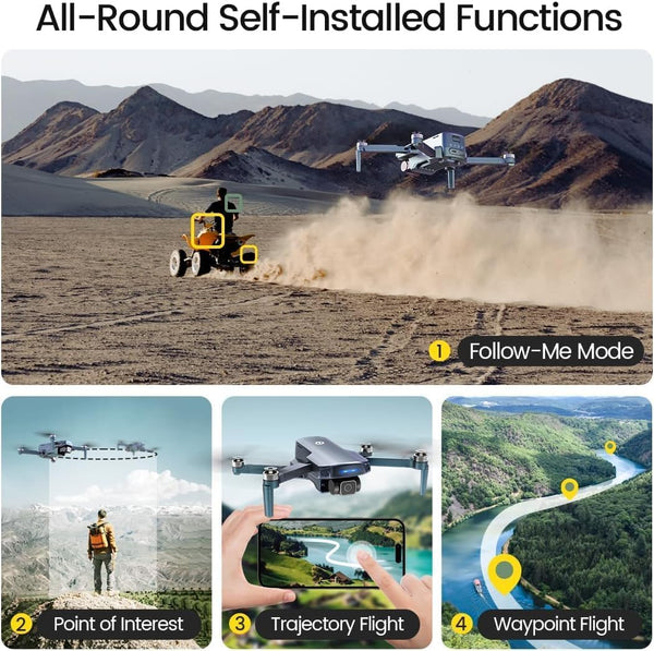 Holy Stone HS360D GPS Drones with 4K Camera for Adults, 249g Foldable RC Quadcopter with 80-Min Flight Time, 6KM Image Transmission, Follow Me, Auto Return, Upgraded HS360S for Beginners