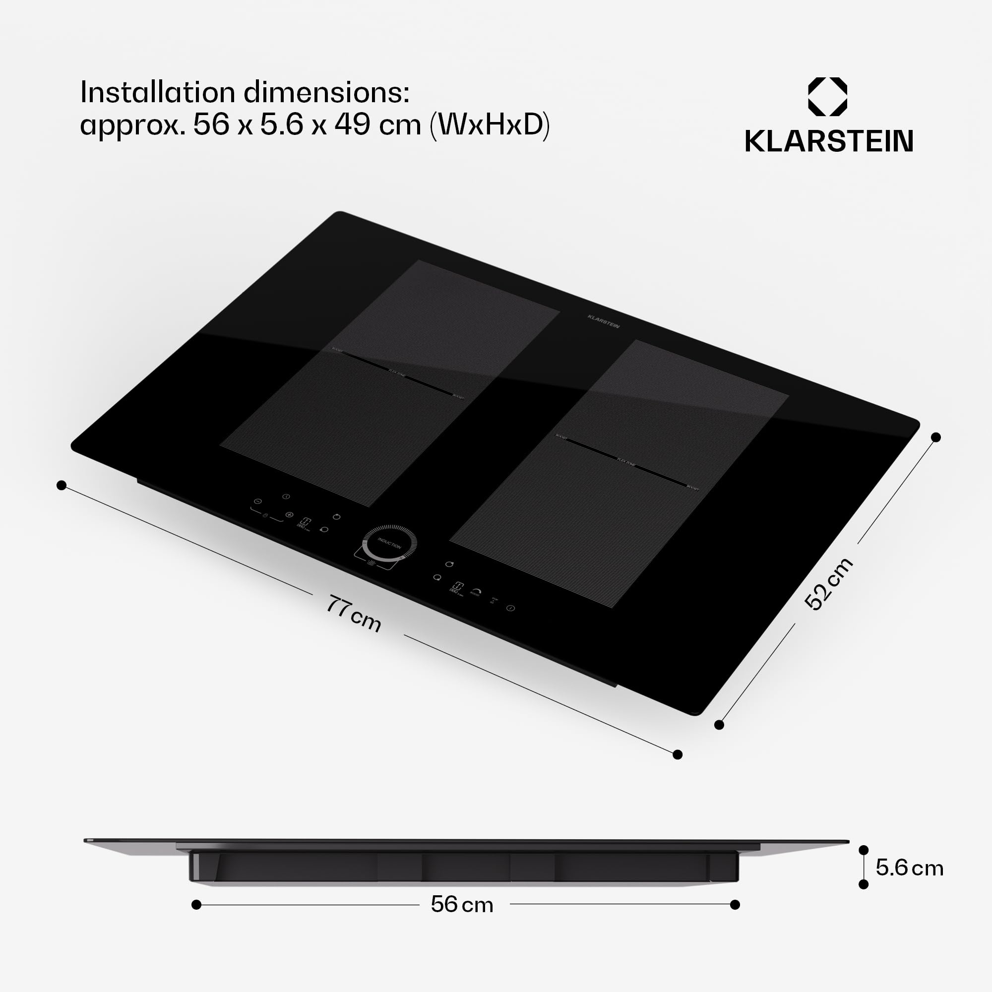 Klarstein Induction Hob, 7000W Electric Hobs Induction Cooker, 4 Ring Electric Pan Hob, Built-In Table Top Cookers w/ 4 Hobs, Touch Control, Inductions Heater Cooktops, Hot Plates for Cooking