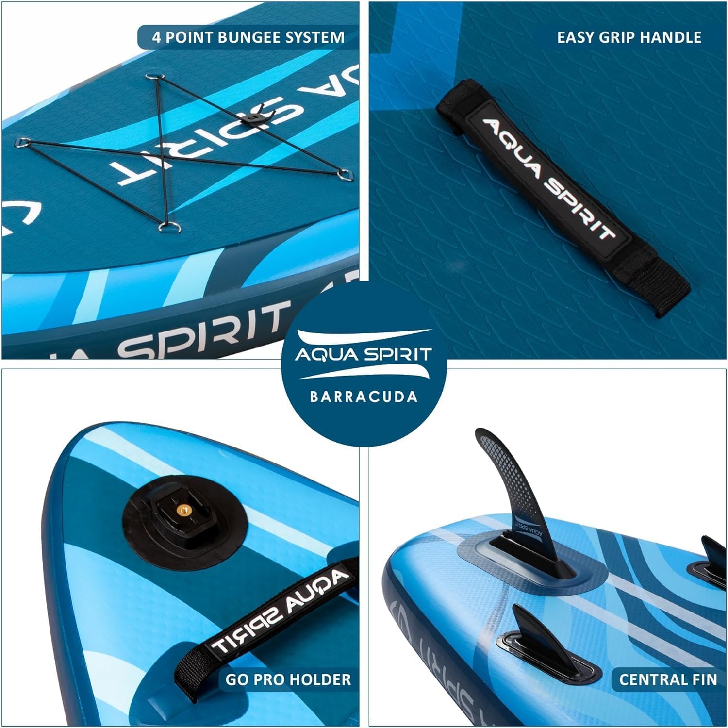 Aqua Spirit Barracuda ISUP/Kayak Inflatable Stand Up Paddle Board 2025 | 10'6x32”x6” | Complete Conversion Kit with Paddle, Backpack and more accessories | Adult Beginner/Expert