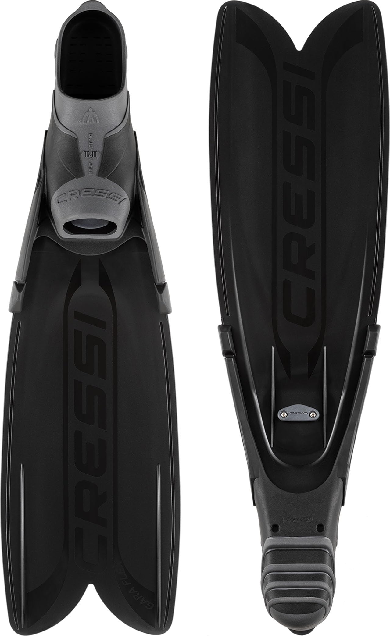 CRESSI Gara Turbo Flex Fins Black 42/43 - Unisex Lightweight Reactive High Performance Fins Gara System with Interchangeable Blades for Diving, Apnea,