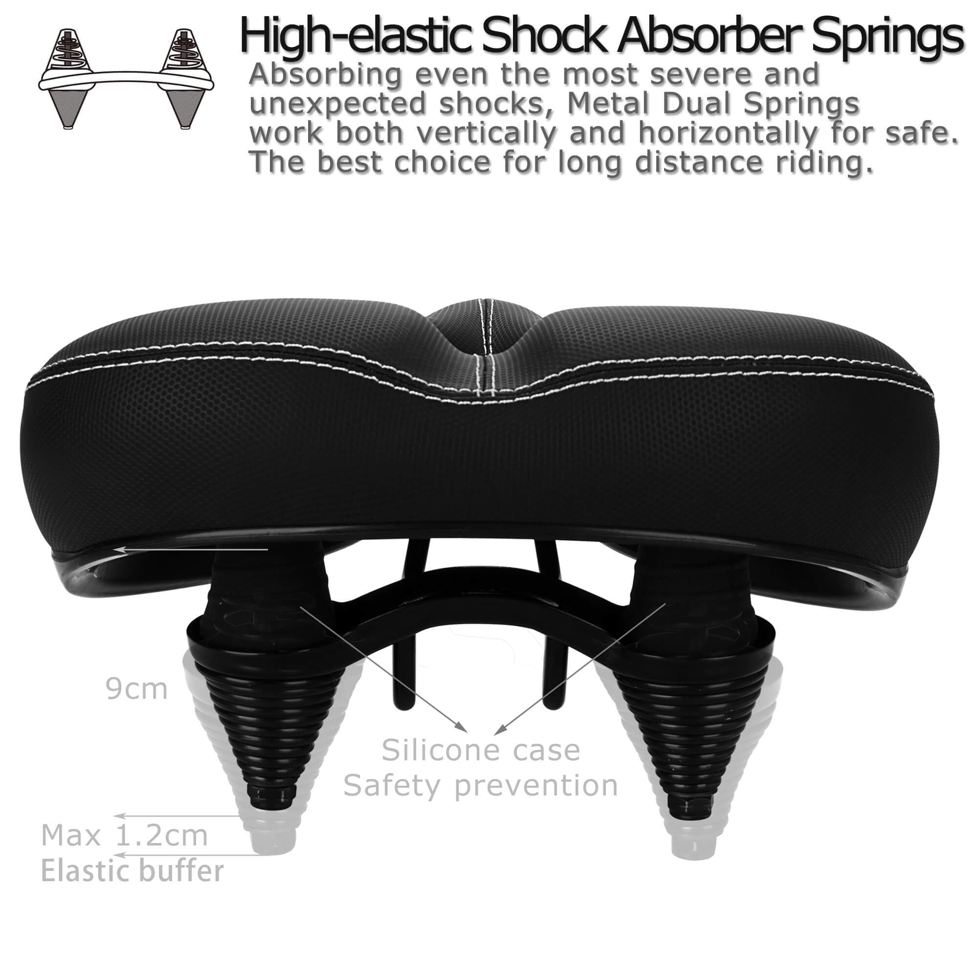 DAWAY C30 Large Wide Bike Seat - Most Comfortable Oversized Bicycle Saddle for Peloton, Mountain, Road, Cruiser, Stationary, Exercise Bikes - Soft