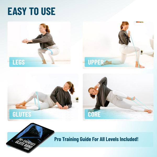 Mini Resistance Bands in Bulk Set of 10 Exercise Bands for Trainers, Bootcamp, Gym. Workout Glutes, Thighs, Leg, Back, arms by Iron Core Fitness Deep