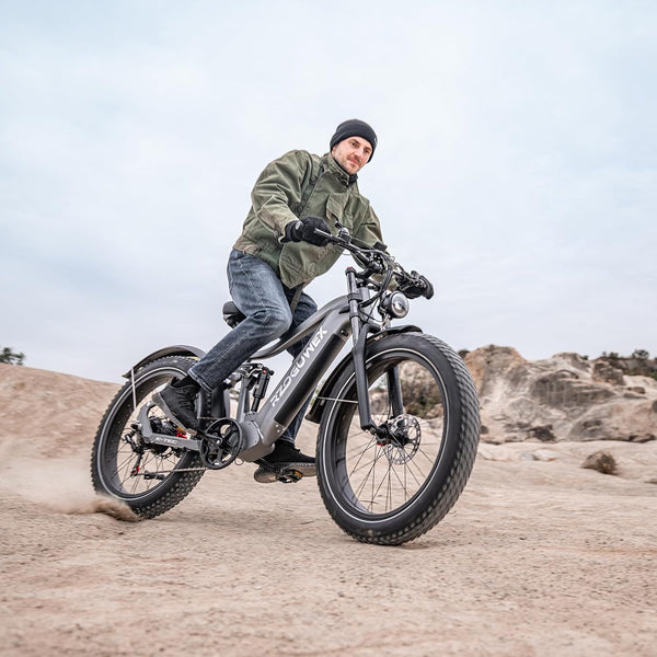 RZOGUWEX Electric Bicycle，26 Inch Off-Road EBIKE for Adults with 48V 25AH Detachable Lithium Ion Battery, 7 Speed with Dual Shock Absorbers and Dual Hydraulic Disc Brake(Black)