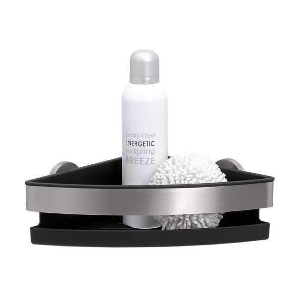 Tiger Noon Corner Shower Basket, Stainless Steel Brushed, 22 x 8 x 22 cm