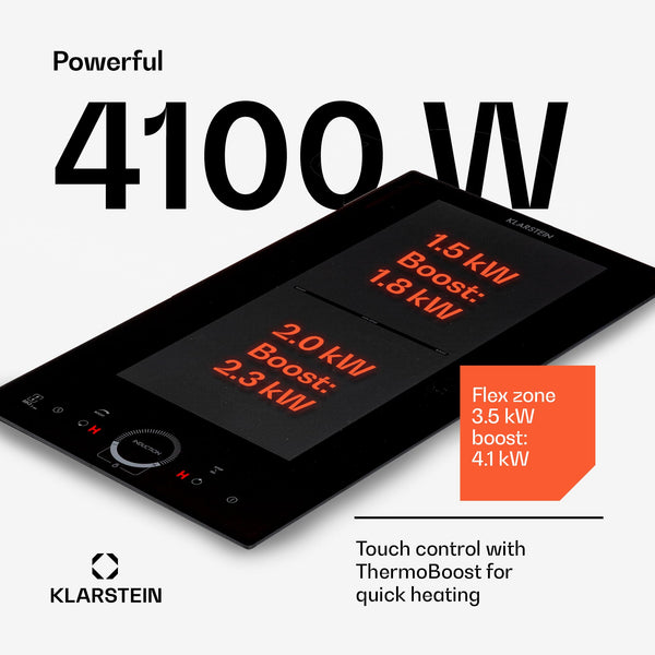 Klarstein Induction Hob, 7000W Electric Hobs Induction Cooker, 4 Ring Electric Pan Hob, Built-In Table Top Cookers w/ 4 Hobs, Touch Control, Inductions Heater Cooktops, Hot Plates for Cooking