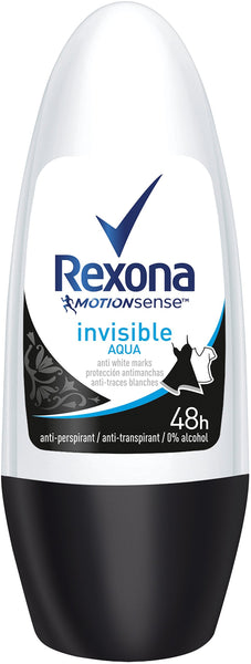 Rexona Invisible Aqua Women Deodorant Roll-On, (6 x 50 ml)