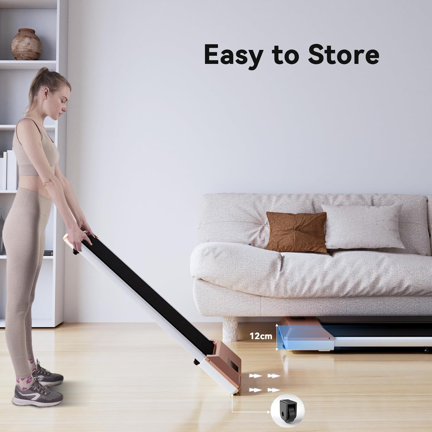 Superun Walking Pad Raceable 2.5HP APP Control Under Desk Treadmill 136KG Capacity Portable Walking Machine for Home with Training Courses and Multi-Runner Races