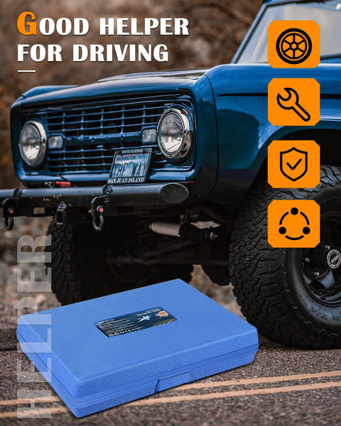 MAIKEHIGH Heavy Duty Tyre Puncture Repair Kit, 69Pcs Tubeless Car Tyre Plug Set for Auto, ATV, Truck, Tractor, Motorcycle, Off-Road (Blue)