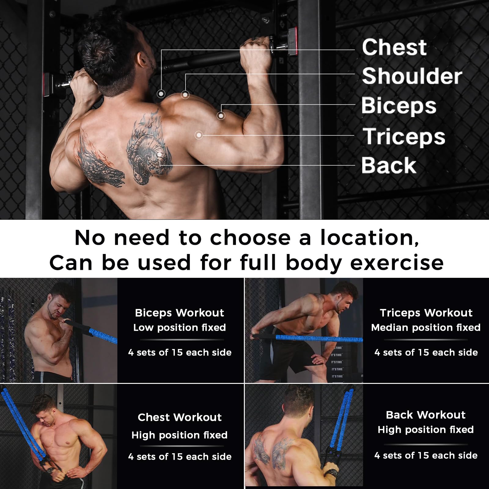 Innstar Pull Up Assistance Bands, 3 Heavy-Duty Adjustable Pull Up Bands Set, Pull Up Bands Assistance Bands for enhanced strength training - Patent