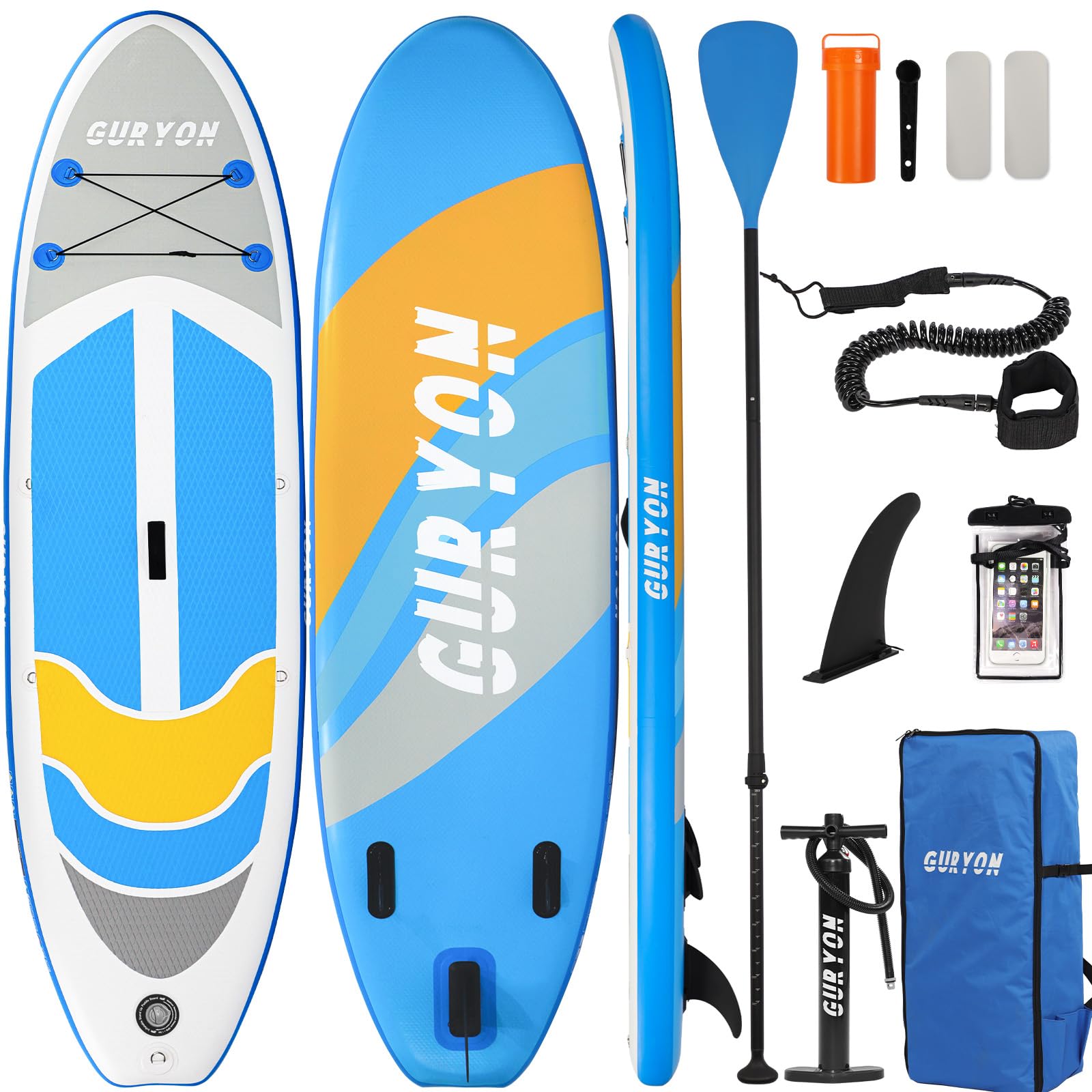 Paddle Board, Inflatable Stand Up Paddle Board Ultra-light ISUP 10’x 30" x 6" Paddle Board with Adjustable Paddle, Hand Pump, Leash, Repair Kit, Waterproof Phone Case, Paddle Board for Adults