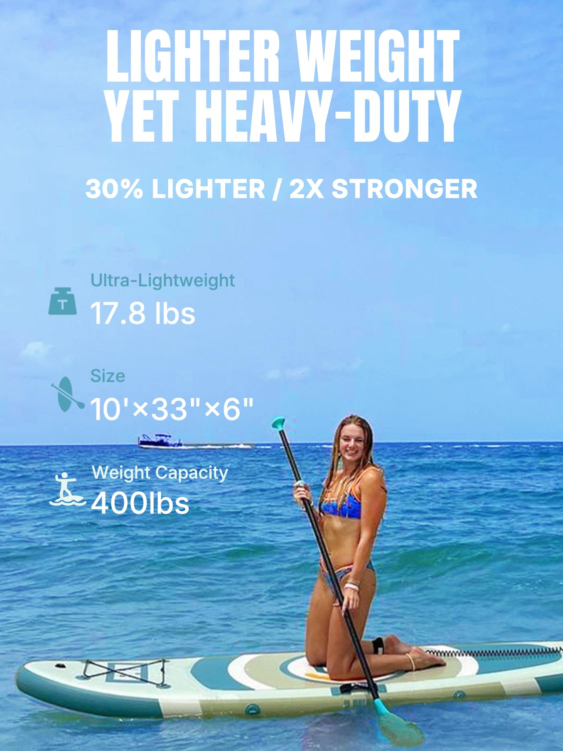 Niphean Inflatable Paddle Board with Stable Wing and Durable SUP Accessories, 10' Stand up Paddle Boards for Adults & Youth, Idea for Stand up Paddleboarding Beginner, Versatile Yoga Paddle Board