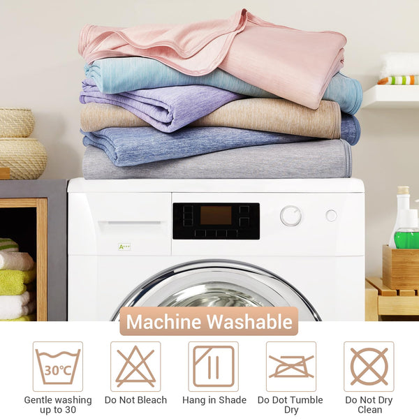 Elegear Cooling Blanket for Night Sweats, Q-Max 0.5 Arc-Chill Summer Cool Fiber Throw for Bed Sofa Chair Travel Adult Kids Hot Sleeper, Comfort, Lightweight, Twin/Double, 150x200cm, Gray