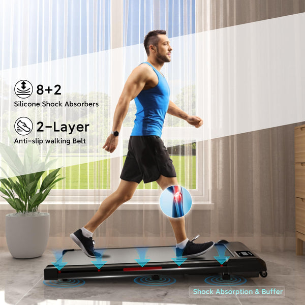 Walking Pad, Under Desk Treadmills For Home, Silent Portable Treadmill, Remote Control and LED Display
