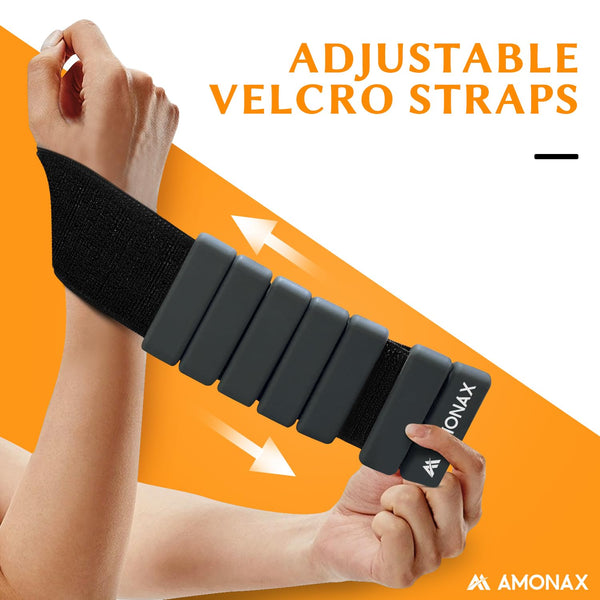 Amonax Adjustable Ankle and Wrist Weights Set, Fitness Leg Weights for Women Men, 1lb/2lb Pair for Strength Training, Pilates Weights Running Swimming