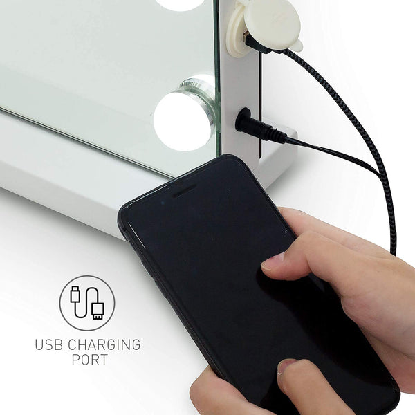 YOURLITE Hollywood Vanity Mirror with Lights, 5845cm Lighted Makeup Mirror with 15 Dimmable Led Bulbs, 3 Lighting Modes, Touch Screen Control,