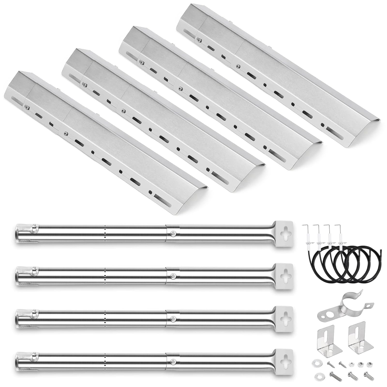 GFTIME Universal Adjustable Burner & Heat Plate bbq spare parts for Charbroil, Outback, Barbecook, Jamie Olivier, CosmoGrill, Stainless Steel