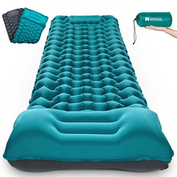 AKSOUL Self Inflating Sleeping Mat for Camping: 8-12CM Thickness Single Camp Mattress, Double Joinable Camping Inflatable Mat