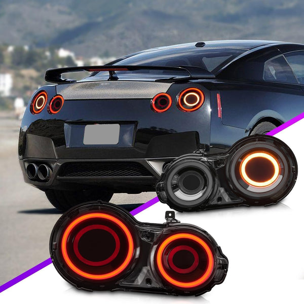 Archaic LED Rear Lights Compatible with Nissan GT-R GTR R35 2009-2023, with Animation DRL,Pair