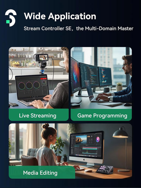 SOOMFON Stream Controller SE Deck with 6 Macro Keys and Dashboard, Customizable LCD Buttons Support Trigger Actions in OBS, Twitch, YouTube for Content Creators Streaming, Compatible with PC and Mac