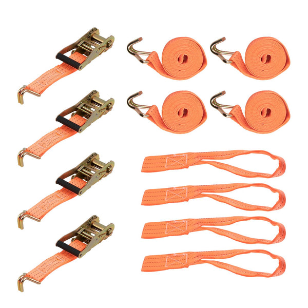 maXpeedingrods 10 x Lashing Straps Ratchet Strap Tie Down 5000kg x 6m x 50mm Heavy Duty Trailer Tension Belts with Iron Handle and Double J Hook 5000kg 5Ton