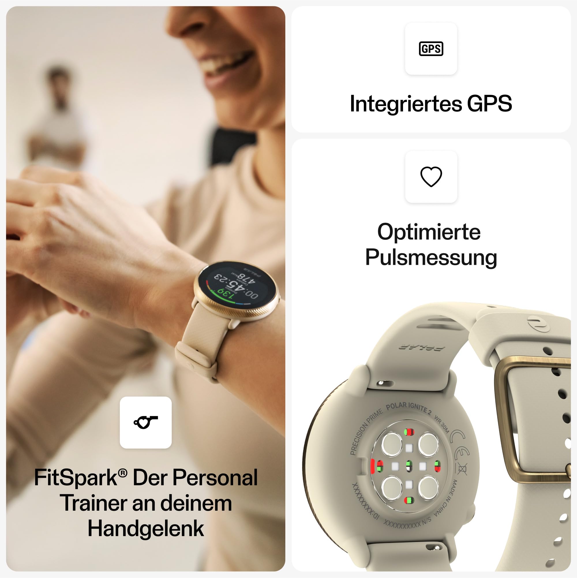 Polar Ignite 2 - GPS Fitness watch for women - Sports Men - Heart Rate Monitor, Activity Tracker Fitness, Workout, Health Recovery, Sleep Tracker - Calorie & Step Counter