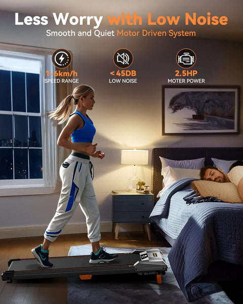 BestGod Walking Pad, 2.5-HP Quiet Under Desk Treadmill, Portable with LED Display, 150KG Capacity, Treadmill for Home/Office, Remote Control