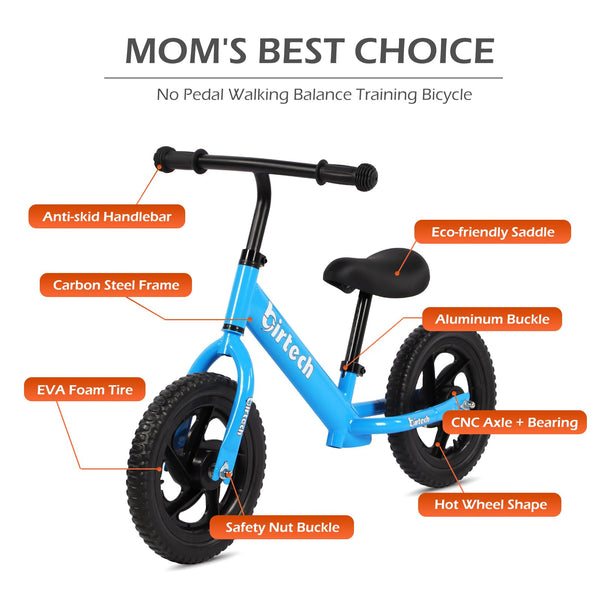Balance Bike for Toddlers, Kids - 2, 3, 4 Year Olds, Bicycle Toys for 1 Year Old Boys Girls, No Pedal Training Bicycle Toddler Bike