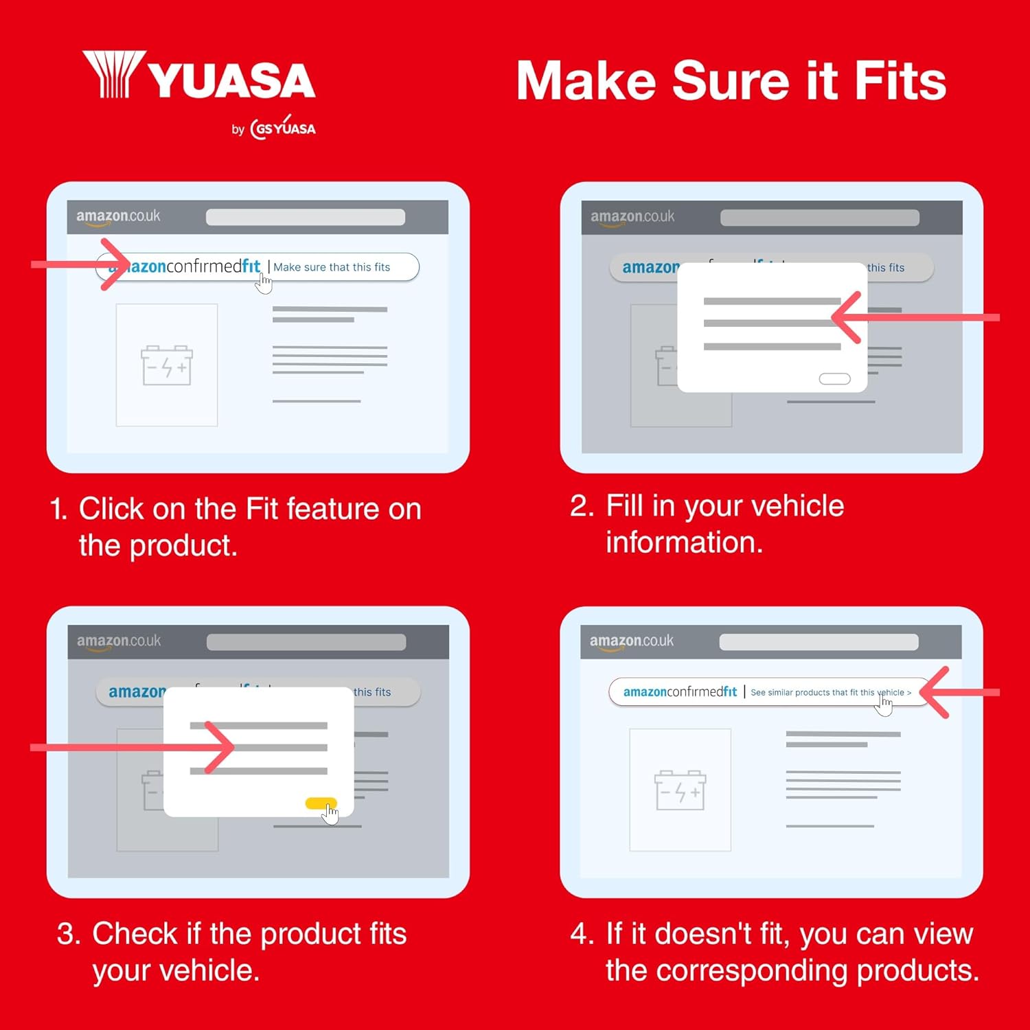 Yuasa YBX3068 12V 72Ah 630CCA Sealed Maintenance Free High Performance Car Battery