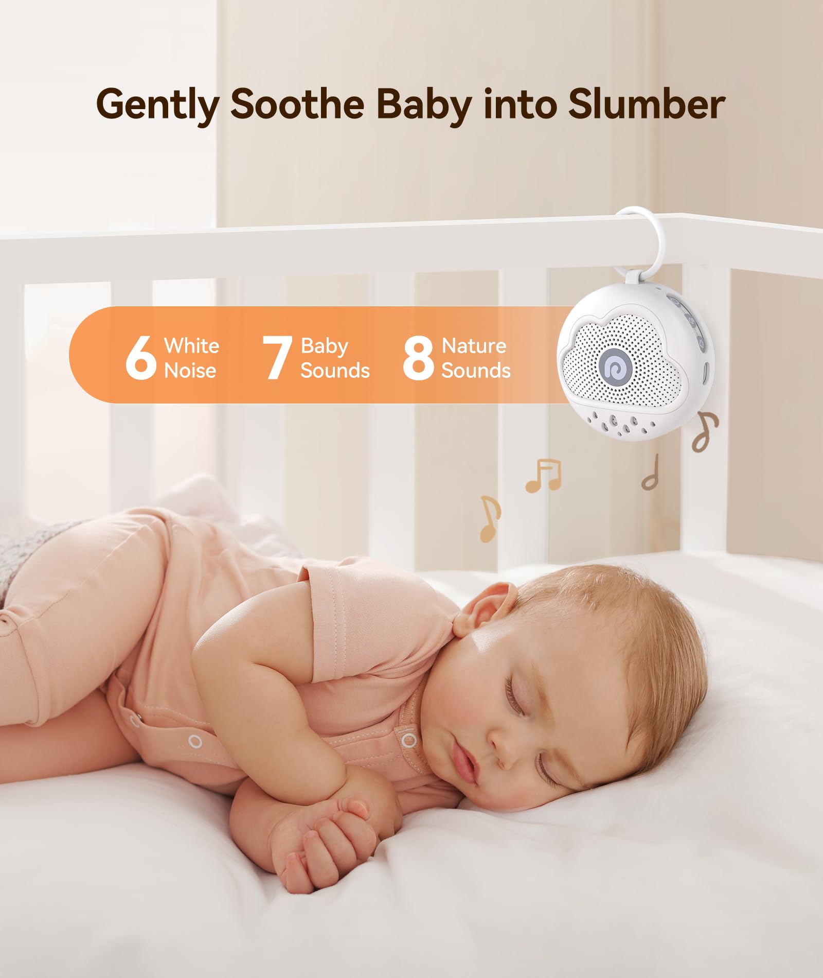 Dreamegg White Noise Machine, Portable Sound Machine Baby Features Powerful Battery, D11Max Sleep Aid Sound Machine for Baby Adults 21 Soothing Sounds for Sleeping Nursery Travel Gift USB Rechargeable