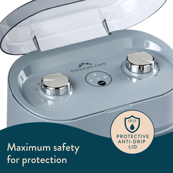 Dreamland Silent Power Pure Portable Fan Heater - Low Energy for Home Use, Quick Heat Up with 4 Heating Modes, Silent Space Heater, Energy Efficient Ionizer and Air-Purifying Heating Technology