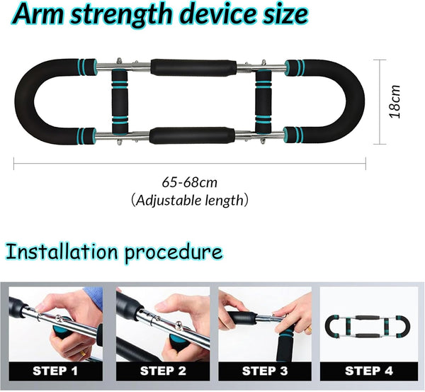 Twister Arm Trainer, 40-100lb Adjustable Forearm Strengthener, Twister Arm Exerciser Chest Workout, Adjustable Strength Trainer, Portable Power Twister Bar, Arm Fitness Exercise Equipment for Home