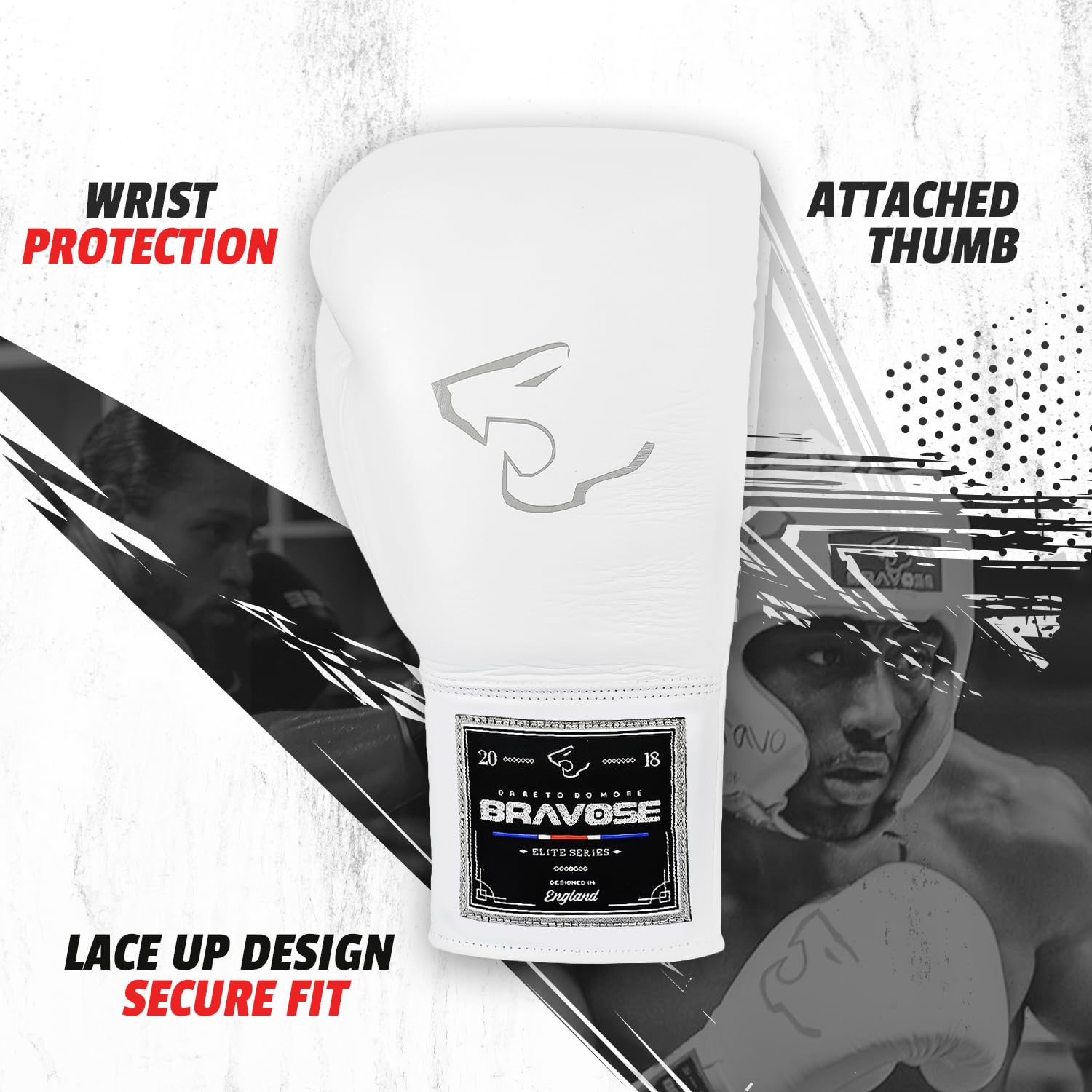 BRAVOSE Elite Pro Strap 12oz Boxing Gloves | Professional Leather Boxing Gloves for Punching Training, Sparring, MMA Kickboxing, Muay Thai Made By