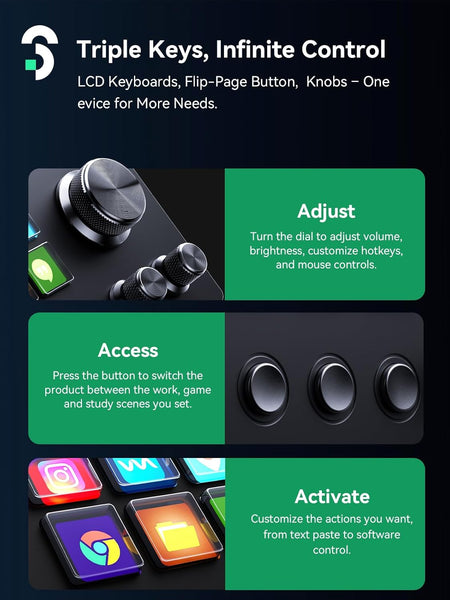 SOOMFON Stream Controller SE Deck with 6 Macro Keys and Dashboard, Customizable LCD Buttons Support Trigger Actions in OBS, Twitch, YouTube for Content Creators Streaming, Compatible with PC and Mac