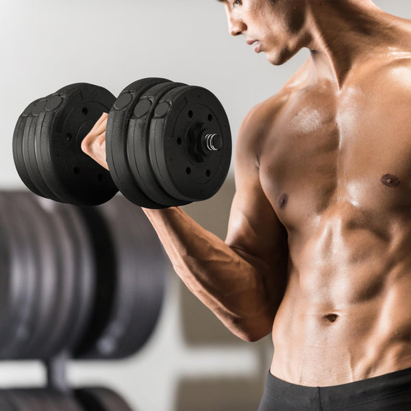 Yaheetech 30KG/25KG/20KG/15KG Adjustable Dumbbells Weight Lifting Training Set Dumbbells Set (sold as a pair) Home Gym Fitness for Men/Women