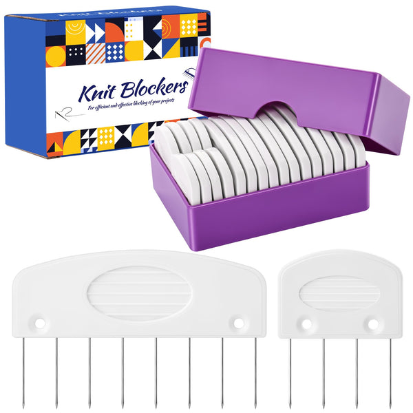 20Pcs Knit Blocking Pins Kit, Knit Blocking Combs, Knit Blockers Pins Kit, Blocking Pins for Knitting & Crochet Projects, Crochet Blocking Pins, Knit