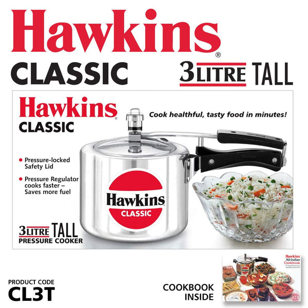 Hawkins HACL3T New Classic Cooker 3 L / 3.15 Quart Tall, Small, Silver