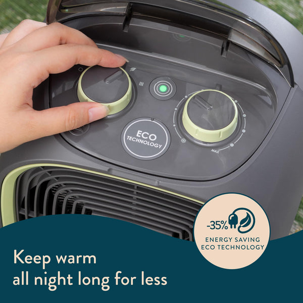 Dreamland Silent Power Pure Portable Fan Heater - Low Energy for Home Use, Quick Heat Up with 4 Heating Modes, Silent Space Heater, Energy Efficient Ionizer and Air-Purifying Heating Technology