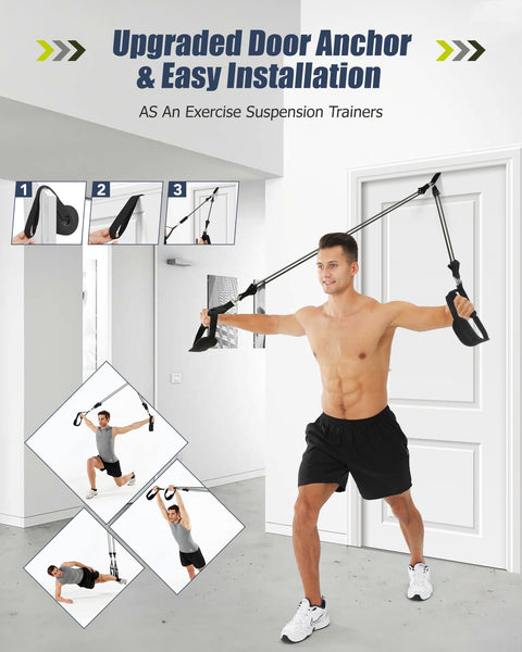 ALongSong Pilates Bar Set With 6 Latex Elastic Resistance Bands 30/40/50lbs 3 Section Pilates Bar Portable Home Workout Fitness For Yoga, Stretching,