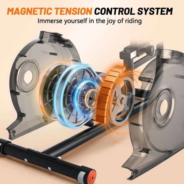 Recumbent Exercise Bike for Home Use, 16 Level Resistance Recumbent Bike with 400LBS Weight Capacity, Upgraded Magnetic Recumbent Bikes with Smart APP& LCD Monitor, Adjustable Seat