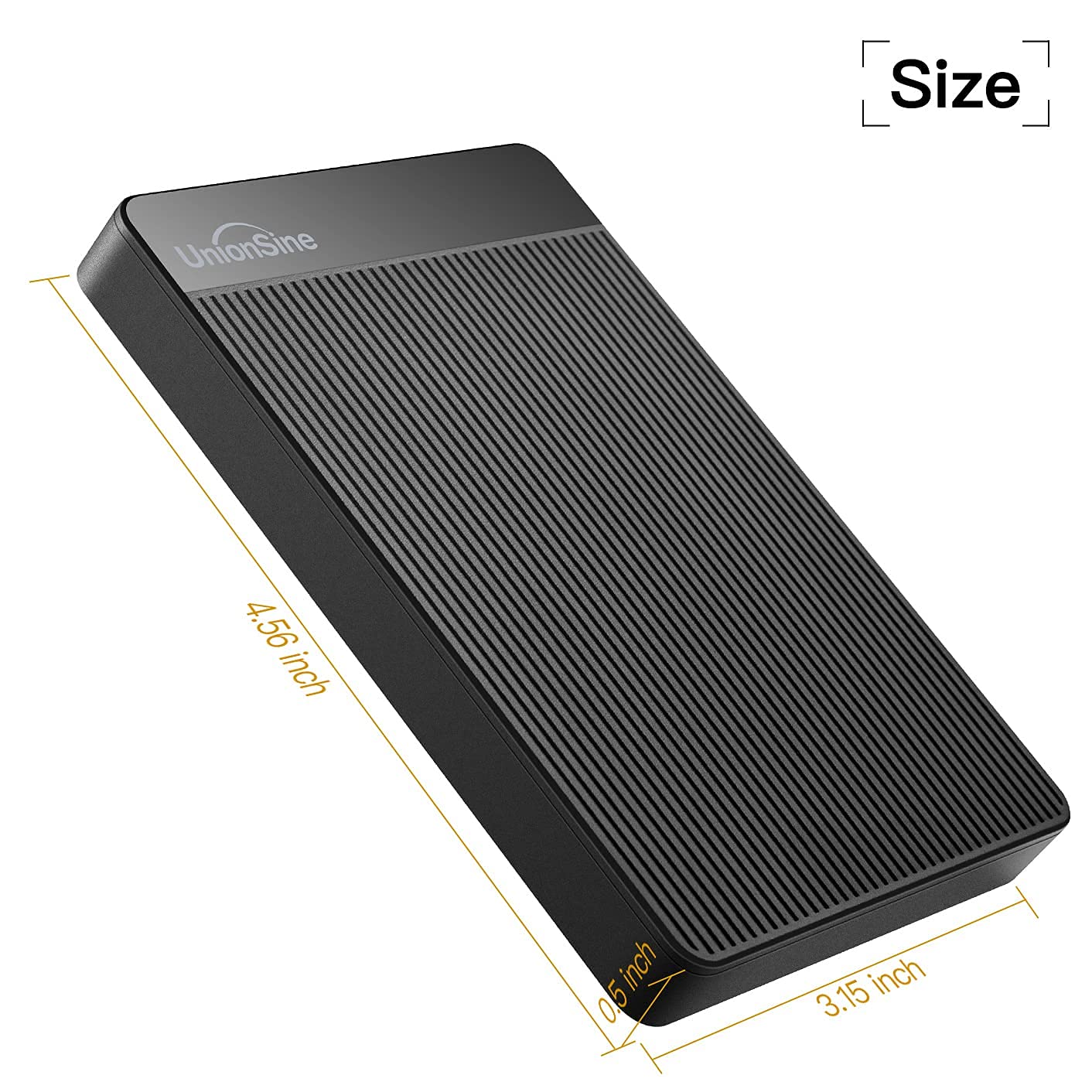 UnionSine HD2510 500GB USB 3.0 Ultra Slim Portable External Hard Drive HDD Compatible with PC, Mac, Laptop, Xbox, Xbox One, PS4 (Black)