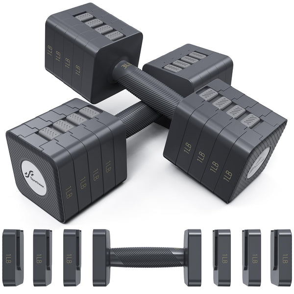 Sportneer Adjustable Dumbbells Set: Each 3-11lbs (1.4-5kg), 5-in-1 Weights Dumbbells Set, Dumbbells Set for Men, for Home Gym Fitness Strength