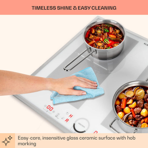 Klarstein Induction Hob, 7000W Electric Hobs Induction Cooker, 4 Ring Electric Pan Hob, Built-In Table Top Cookers w/ 4 Hobs, Touch Control, Inductions Heater Cooktops, Hot Plates for Cooking