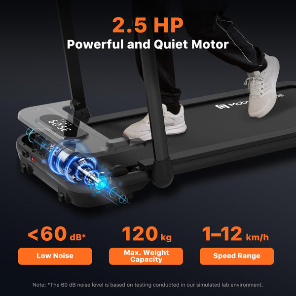 Mobvoi Home Treadmill SE 3 in 1 Foldable Treadmill for Home Walking Pad 2.5 HP Compact Portable folding Under Desk Running Machine with Remote Control LED Display for Home Office 12 km/h